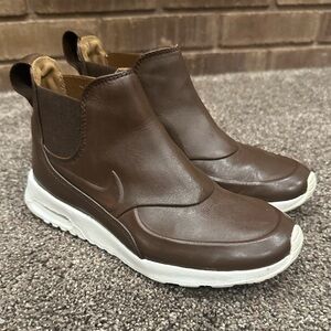 Nike Air Max Thea Mid Leather Chelsea Boots Dark Brown - Women's Size 6.5